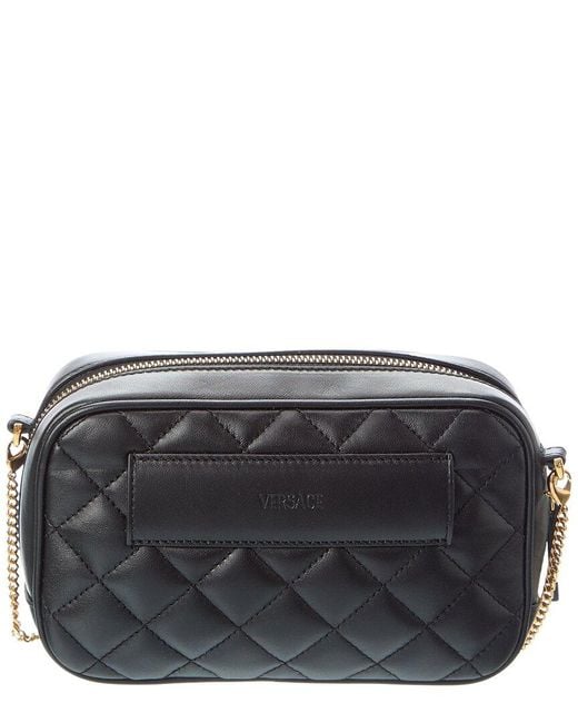 Versace Black Medusa Quilted Leather Shoulder Bag