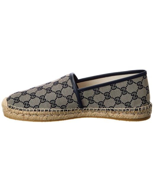 Gucci Gray GG Canvas & Leather Espadrille for men
