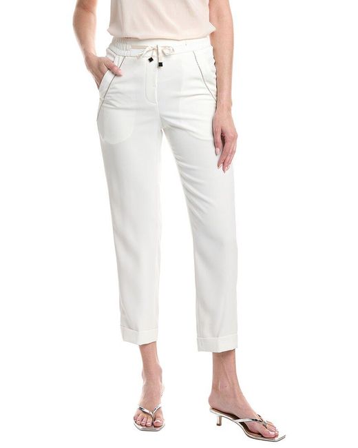 Peserico White Embellished Pant