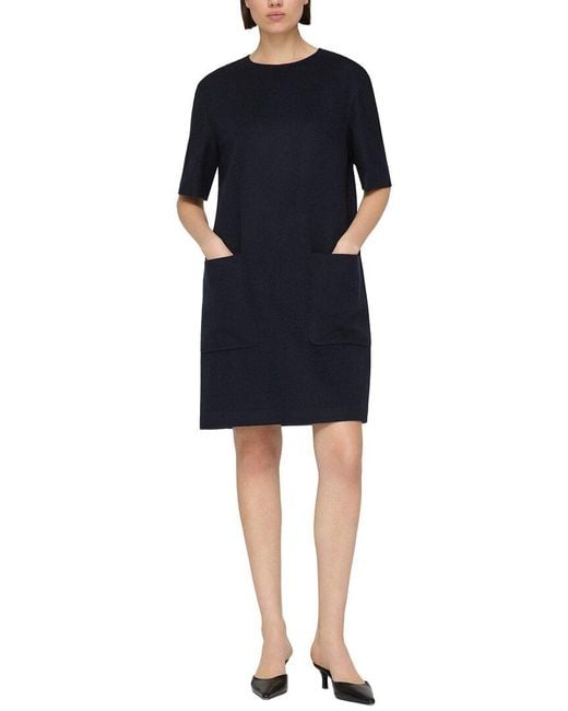 Lafayette 148 New York Blue Camel Shift Dress