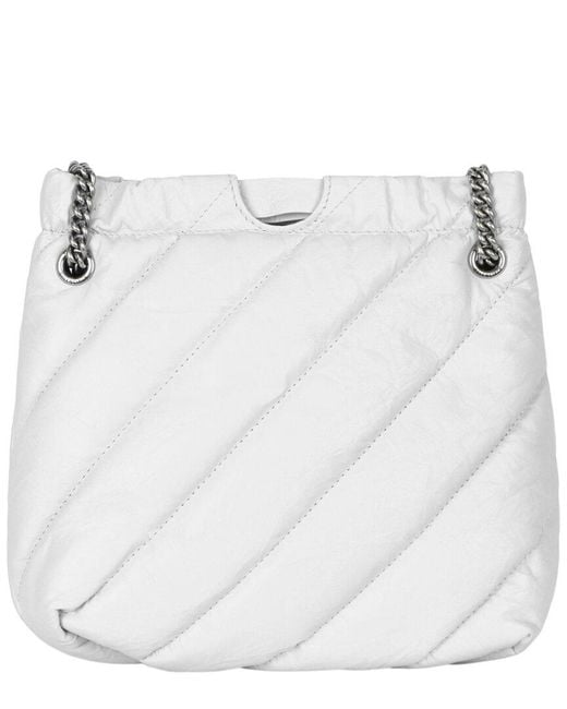 Balenciaga White Crush Xs Quilted Leather Tote