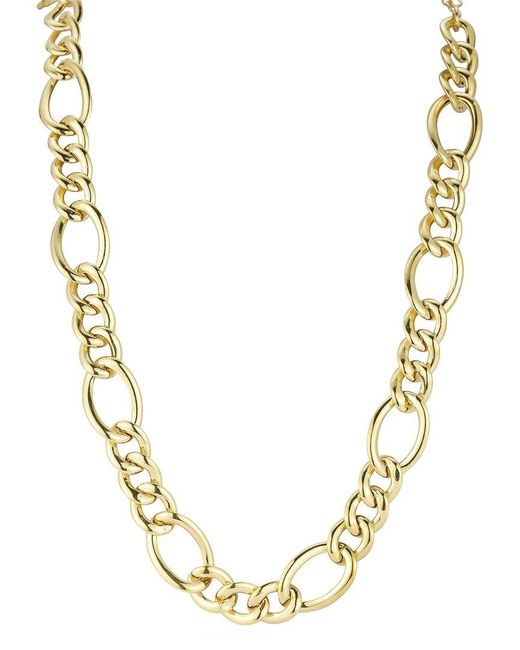 Chloe and Madison Metallic 18k Over Silver Chunky Figaro Collar Necklace