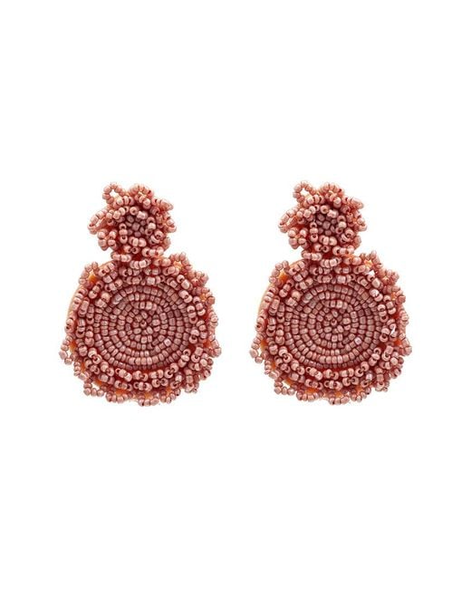 Eye Candy LA Red Luxe Collection Enamel Pink Fringe Drop Earrings