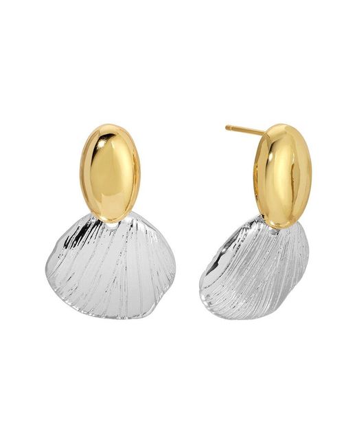 Eye Candy LA Metallic Deniz Shell Drop Earrings