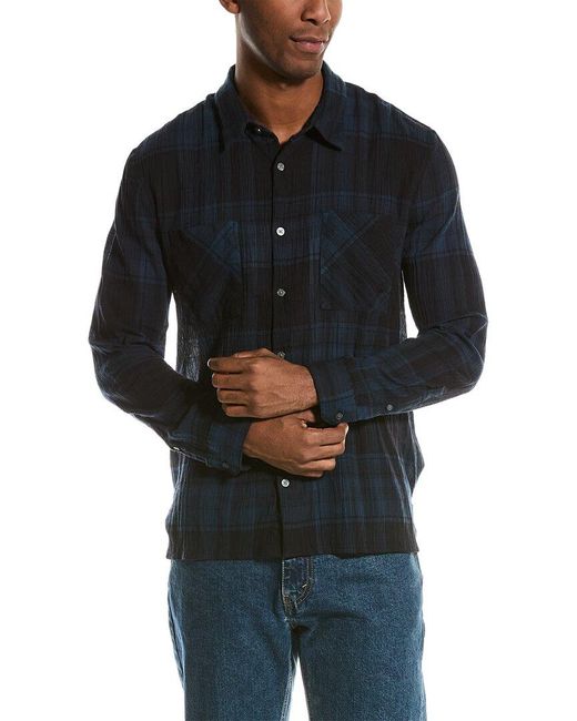 John Varvatos Blue Cole Regular Fit Shirt for men