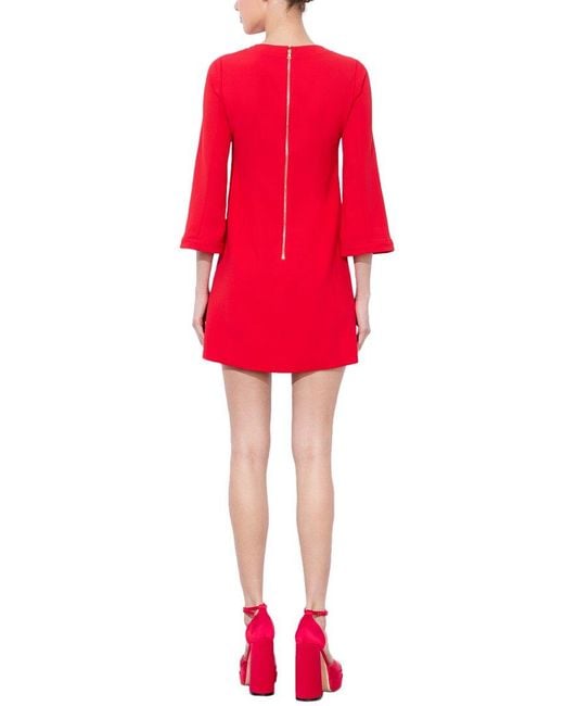 Alice + Olivia Red Alice + Olivia Eleonora Flare Sleeve Slim Mini Dress