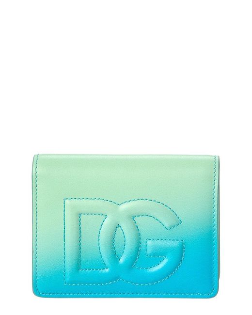 Dolce & Gabbana Blue Dg Logo Leather Card Case