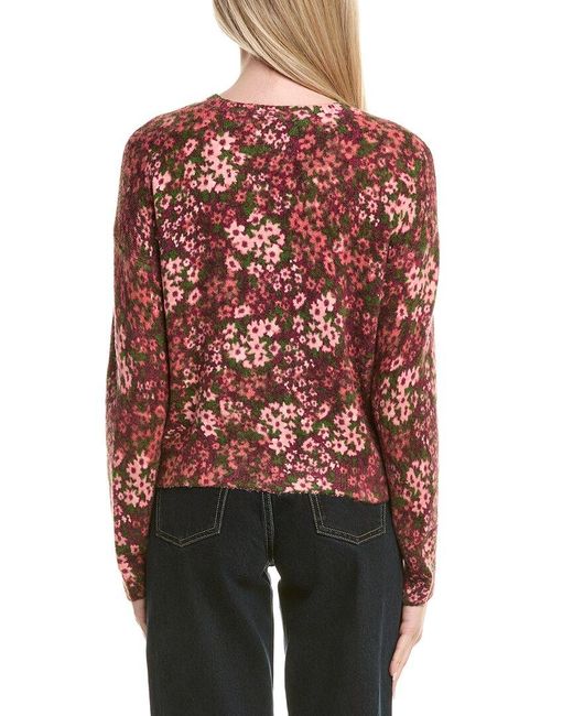 Cece Red Printed Pullover Sweater