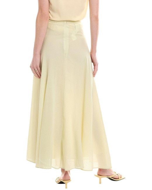 Akris Yellow Wool & Silk-Blend Maxi Skirt
