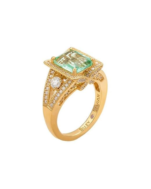 Suzy Levian CZ Jewelry Metallic Suzy Levian Silver Cz Ring