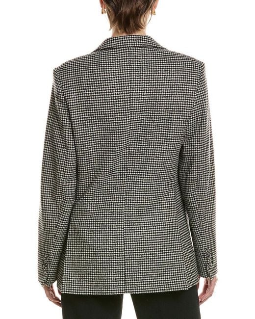 Officine Generale Gray Charlene Light Houndstooth Wool Jacket