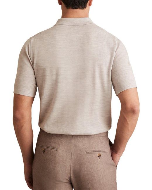 Reiss White Manor Merino Half Butt Wool Sweater for men