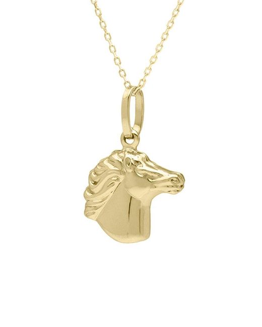 Italian Gold White 14K Equestrian Necklace
