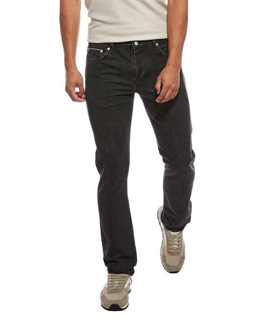 Officine Generale Black Officine Generale Slim Fit Japanese Denim Jean for men