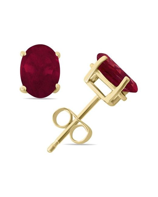 Gemstones Red 14k 4.00 Ct. Tw. Ruby Earrings