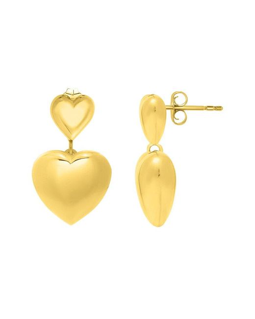 Italian Gold Over Silver Metallic 14k Drop Earrings