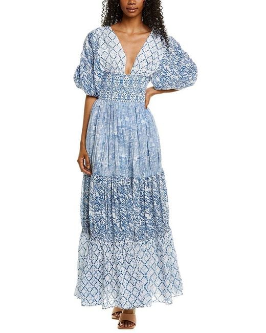 ASH & EDEN Short Sleeve Marta Maxi Dress in Blue - Save 1% | Lyst