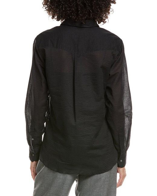 Officine Generale Black Officine Generale Ella Seersucker Shirt