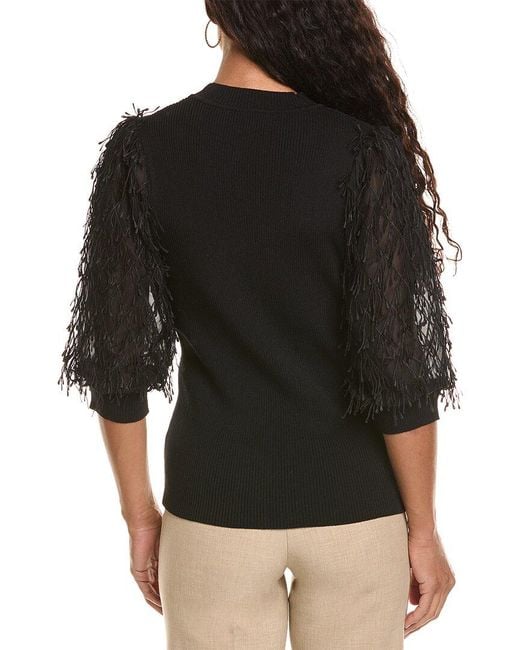 Gracia Black Feather Top