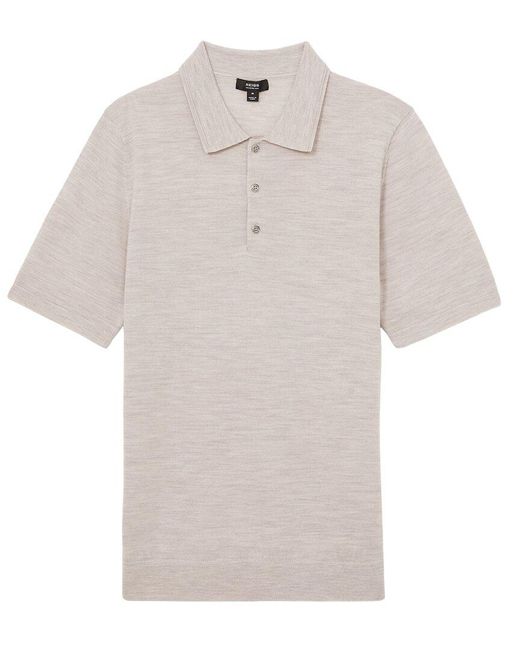 Reiss White Manor Merino Half Butt Wool Sweater for men