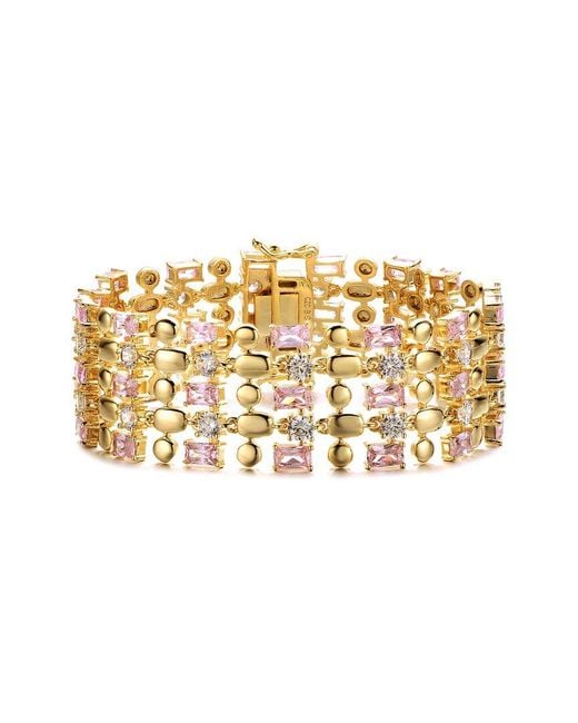 Rachel Glauber Metallic 14k Plated Cz Bracelet