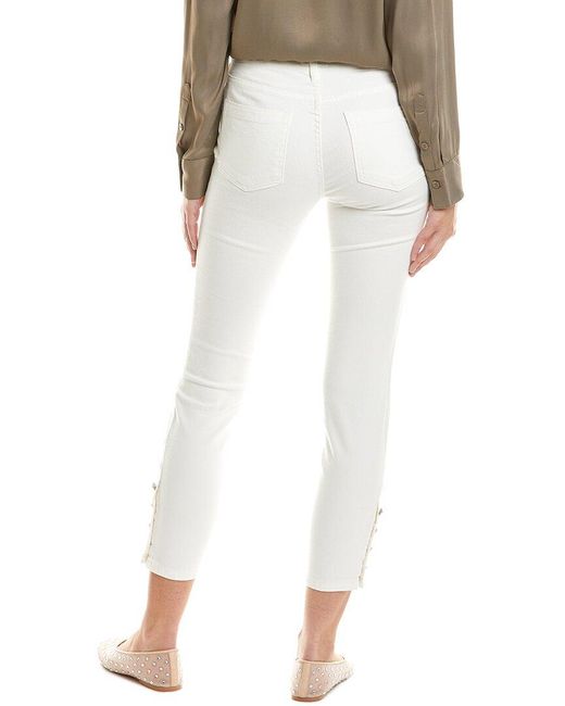 Cece White Pearl Trim Regular Fit Jean
