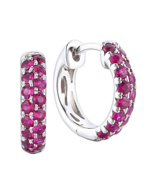 Gregg Ruth Pink 14K 0.70 Ct. Tw. Ruby Huggie Earring