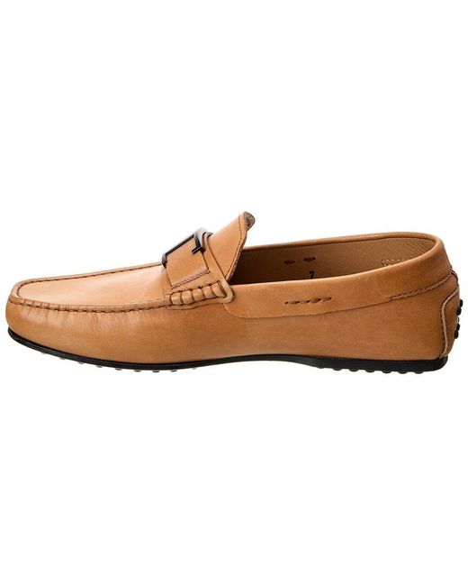 Tod's Brown City Gommino Leather Loafer for men