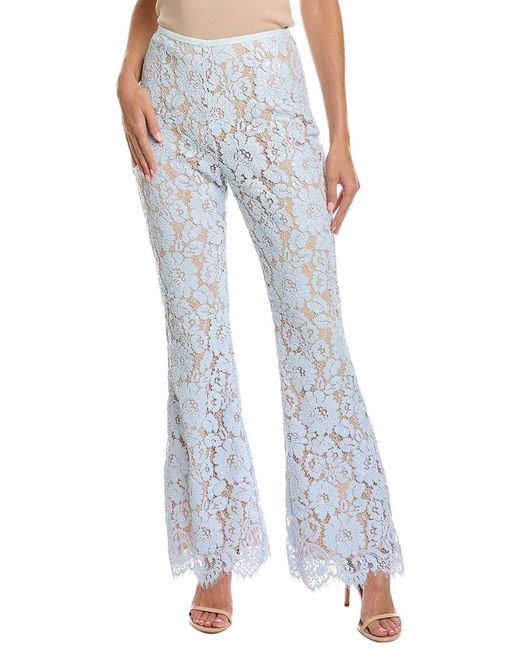 Michael Kors Blue Floral Lace Paillette Flare Pant