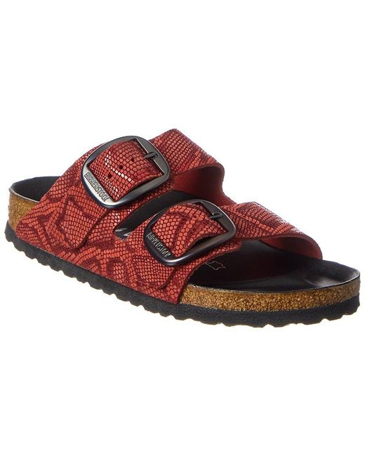 Birkenstock Arizona Big Buckle Rivet Logo Suede Sandal In Red Lyst Uk