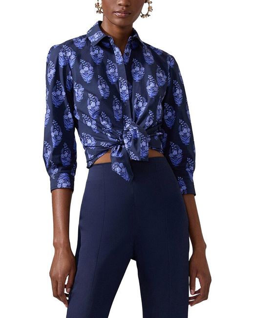 Carolina Herrera Blue Icon Blouse