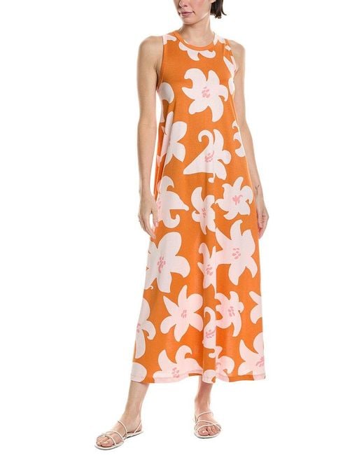Marimekko Orange Liplatus Villinarsissi Maxi Dress