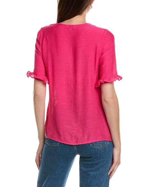 Nanette Lepore Red Ruffle Top