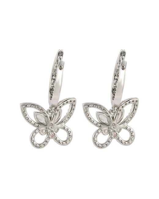 Suzy Levian CZ Jewelry White Suzy Levian Silver Cz Butterfly Earrings