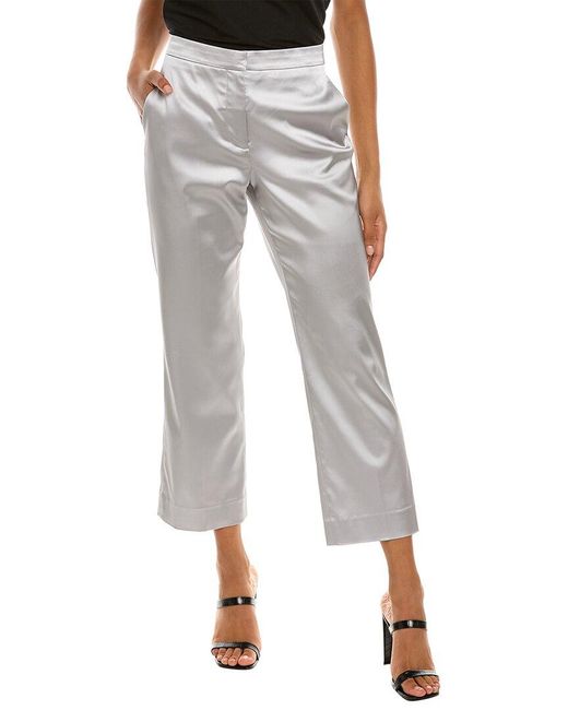Grey Slacks and Chinos Capri and cropped trousers Dondup Synthetic Pants in Grey Womens Clothing Trousers 