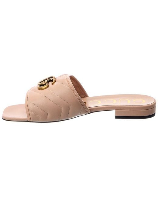 Gucci Pink Interlocking G Leather Sandal