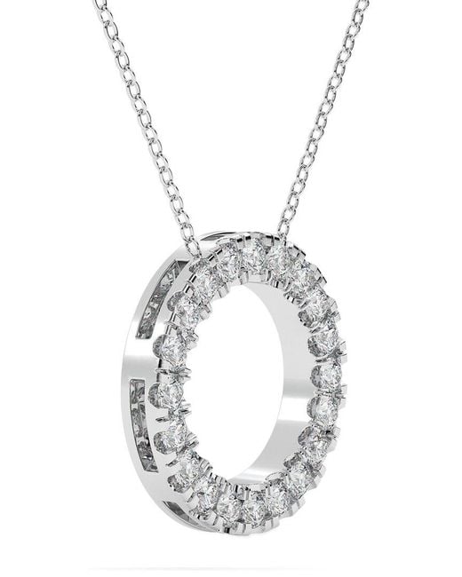 Lab Grown Diamonds Metallic 14k 3.00 Ct. Tw. Lab-grown Diamond Necklace