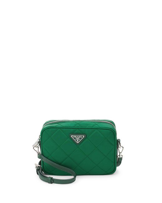 Prada Green Quilted Nylon Crossbody Bag