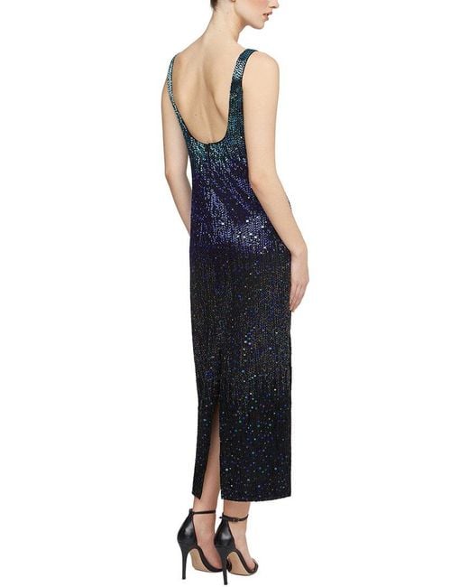 Halston Heritage Blue Anastasia Midi Dress