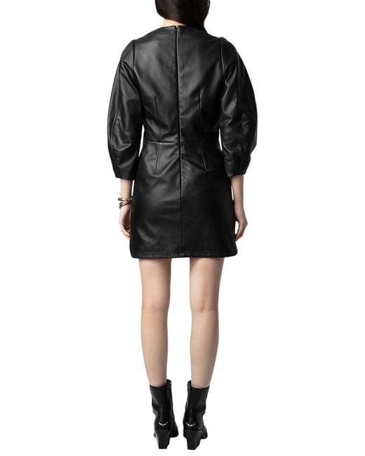 Zadig & Voltaire Rean Leather Dress in Black | Lyst Zadig & Voltaire Rean Leather Dress in Black | Lyst