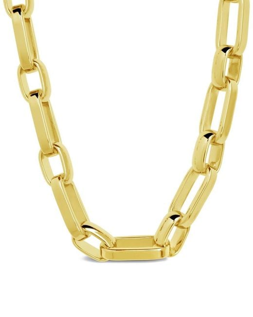 Sterling Forever Metallic 14k Plated Elara Bold Paperclip Chain Necklace
