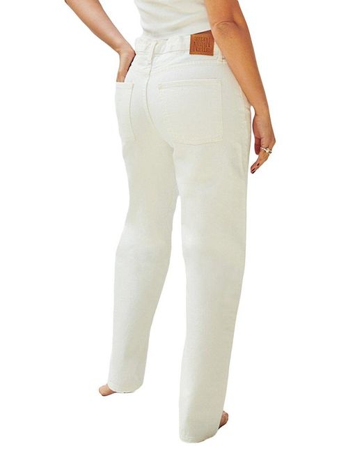 Nelle Atelier White Petite The Claire Boyfriend Denim