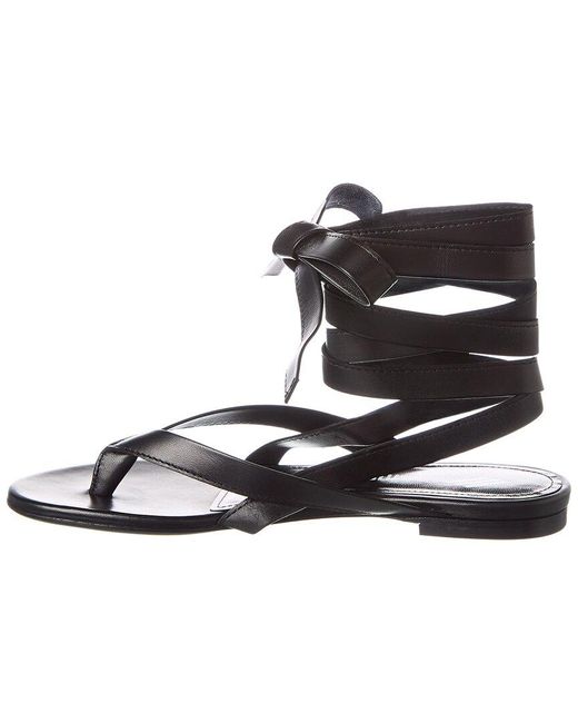 The Attico White Ankle Strap Leather Sandal