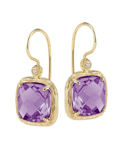 Reiss Purple Color Collection 14K 3.79 Ct. Tw. Diamond & Amethyst Earrings