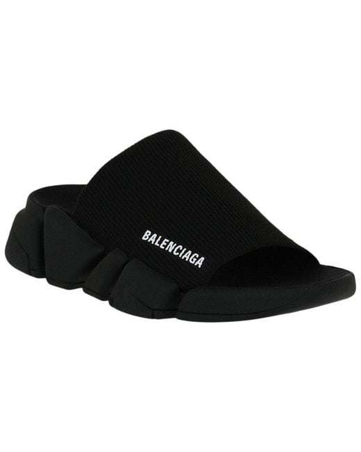 Balenciaga Black Speed 2 Slides Sandal