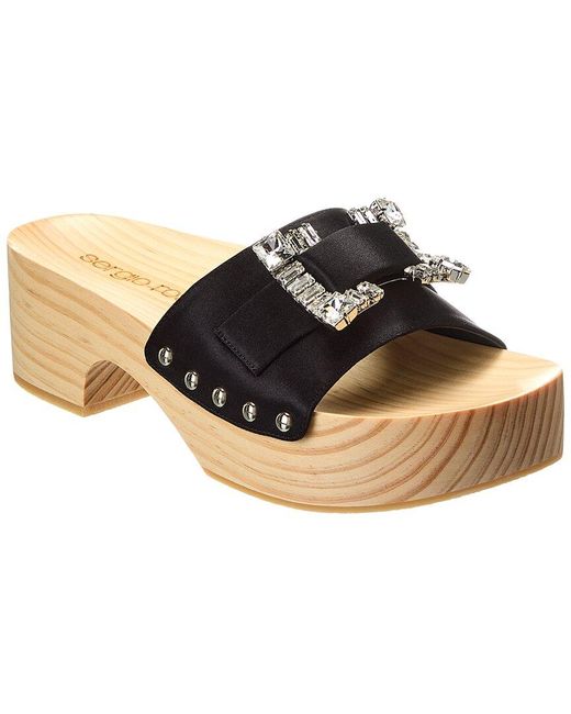 Sergio Rossi Black Satin Sandal