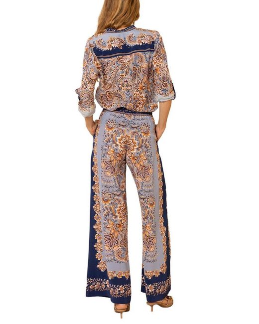 Hale Bob Blue Jaylani Silk Pant