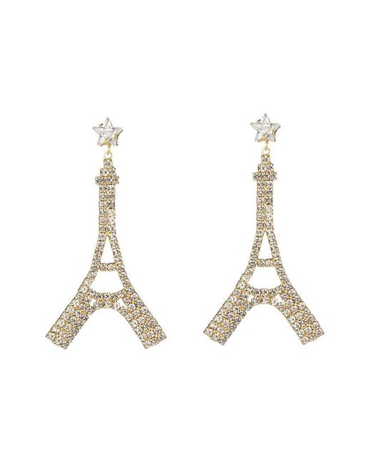 Eye Candy LA Metallic Eiffel Tower Earrings