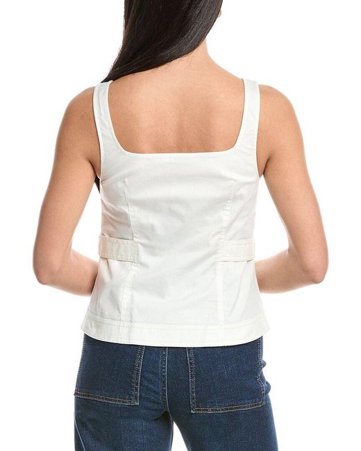 Jonathan Simkhai White Dolce Zip-Up Top