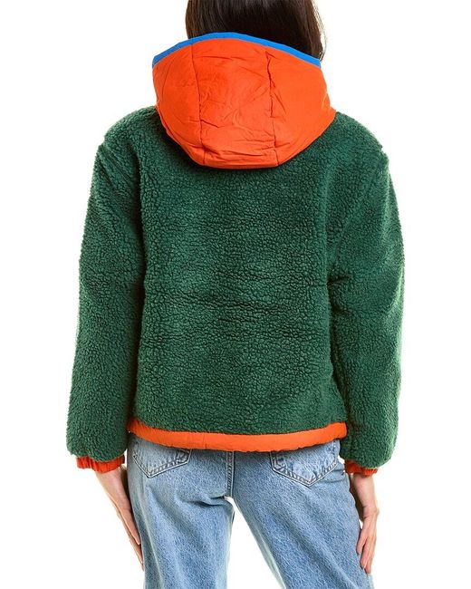 Superdry Vintage Hooded Sherpa Jacket in Green